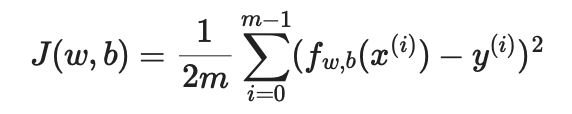 Mean squared error cost function